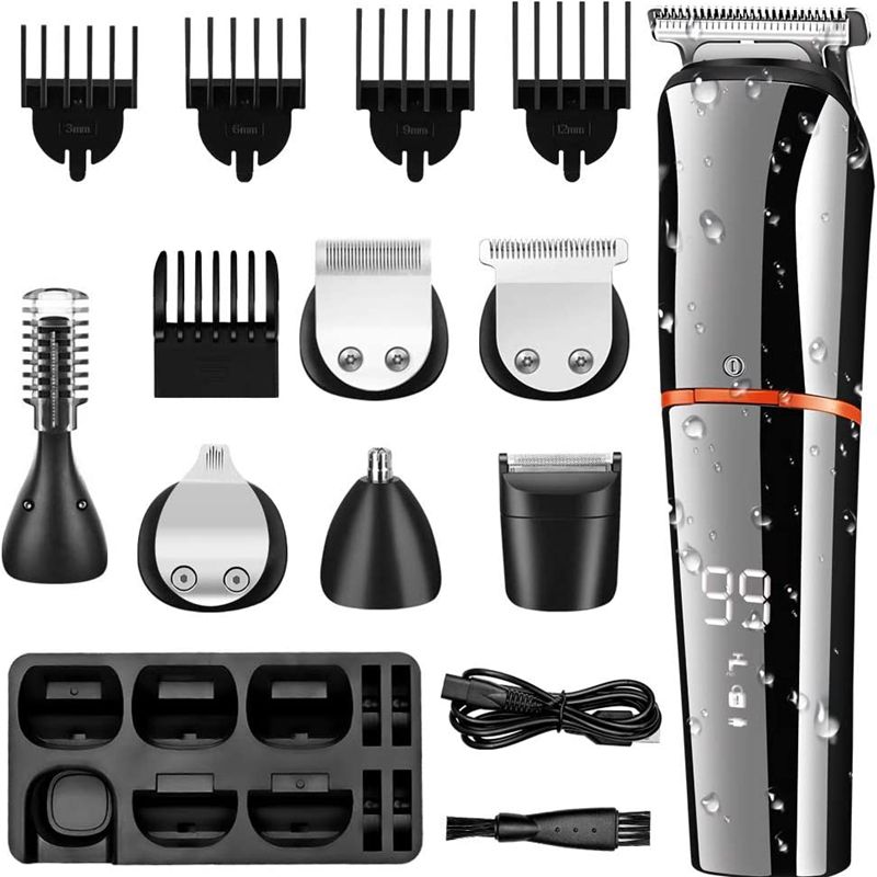 11in1 multi trimmer mannen gezichts-, baard-, lichaamsverzorgingssets elektrische tondeuse neus-oortrimmer oplaadbaar 110v-220v_voghion.com