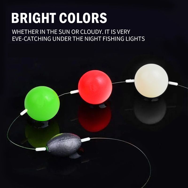 Świecąca okrągła perła nocna do połowu ryb morskich, kosmiczne fasolki, stop, plastikowe fluorescencyjne koraliki, akcesoria, 1000 sztuk/worek_voghion.com