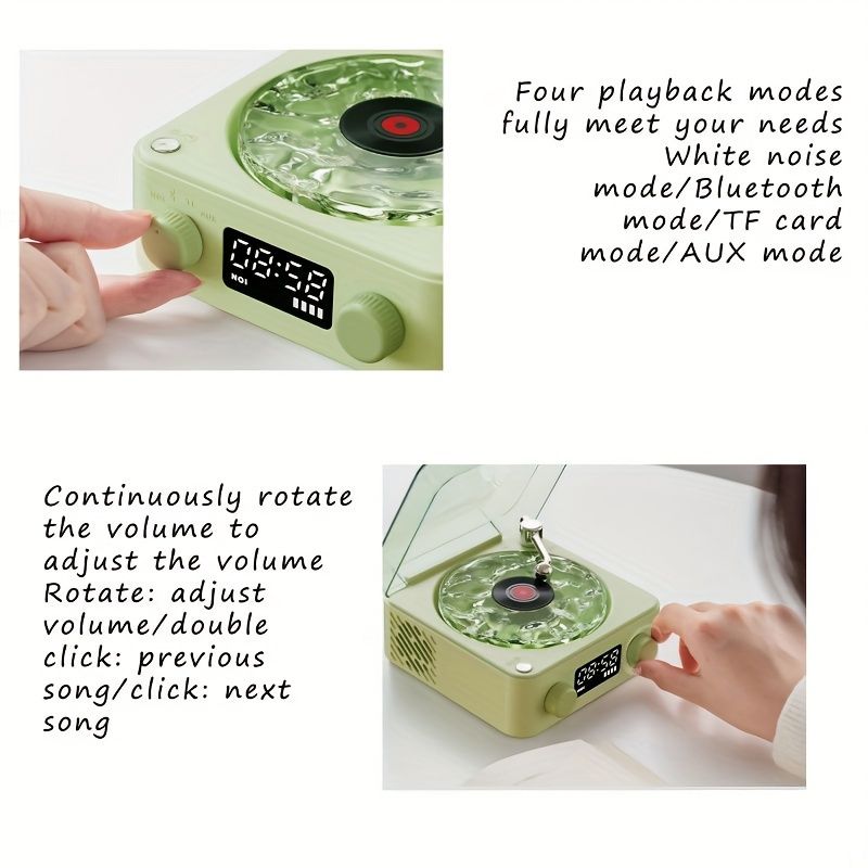 Φορητό ασύρματο ηχείο, Φόρτιση USB, Οθόνη ρολογιού, Στερεοφωνικός ήχος Surround 360°, Σύζευξη ασύρματου στερεοφωνικού ήχου, Σπίτι, Εξωτερικά, Ηχεία ταξιδιού_voghion.com
