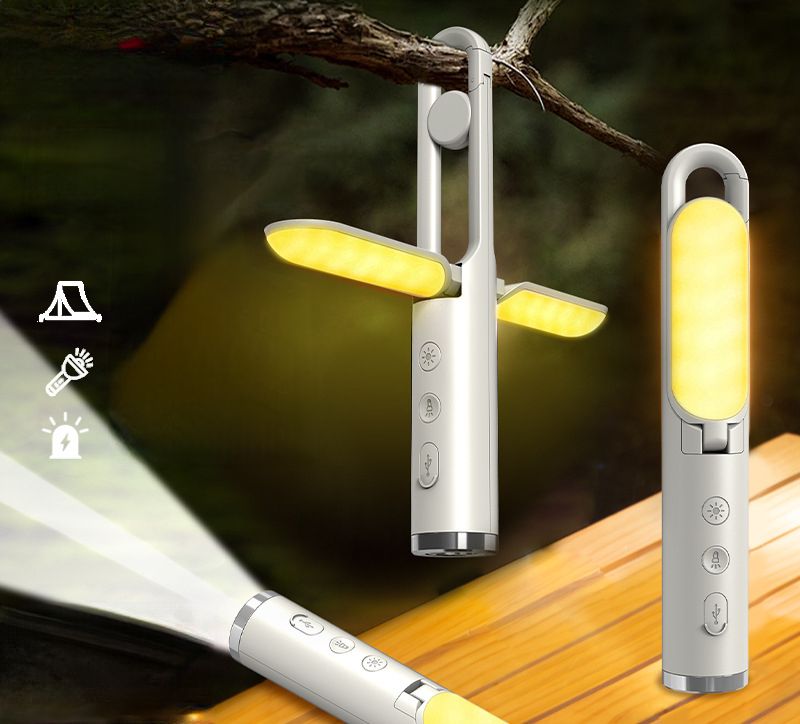 Notfall-Multifunktionsbeleuchtung Taschenlampe Wiederaufladbare Atmosphäre Faltbares Campinglicht im Freien_voghion.com