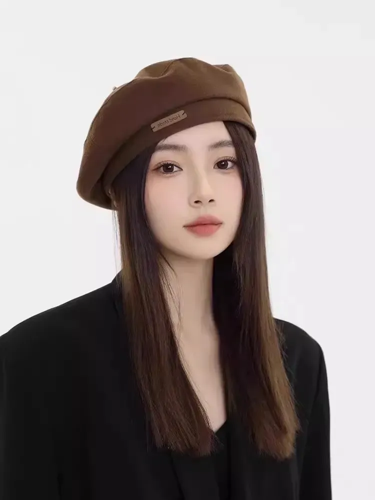 Neuheiten Herbst Winter Neue süße kühle leichte Wollmützen Mode Britischer Künstlerstil Retro Vielseitige Baskenmützen für Frauen_voghion.com