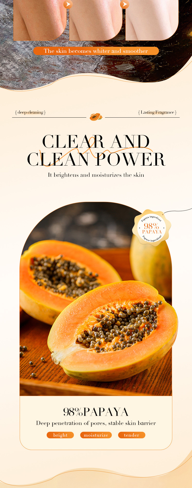 BIOAOUA Papaya Vitamina C Gel doccia nutriente illuminante e bagnoschiuma in inglese completo_voghion.com