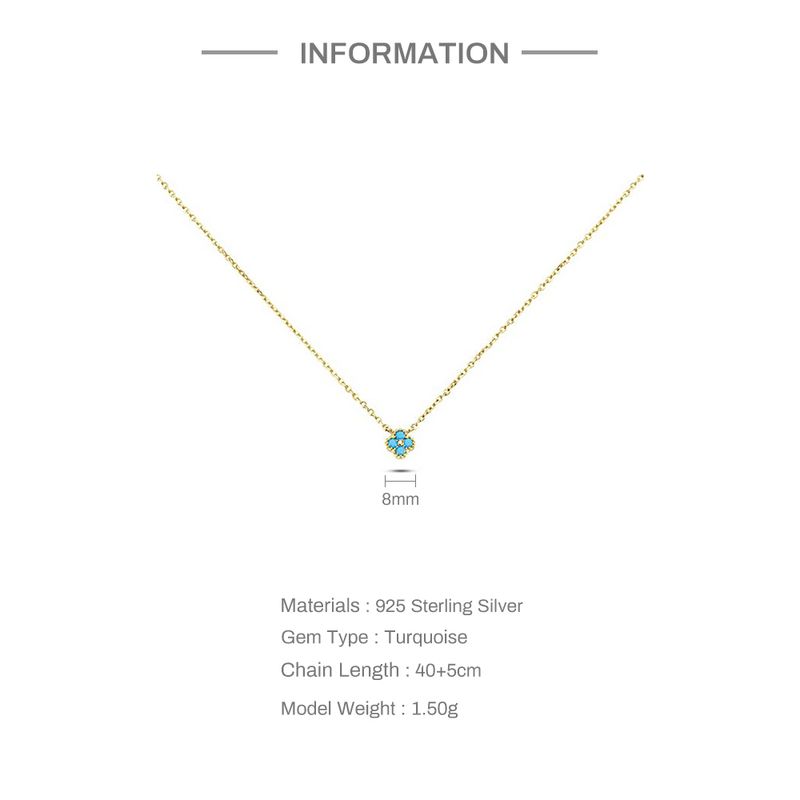 Pronto Stock CANNER S Sterg Sier Turquoise wer Set di gioielli Orecchini a bottone Collane con ciondolo Catena per donne Regali Collares Choker_voghion.com