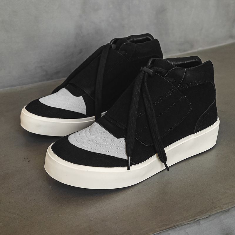Unbeatable Quality Men's Spring Suede Popular Trendy Niche Design High Top Velcro Strap Vulcanized Board Shoes Men_voghion.com