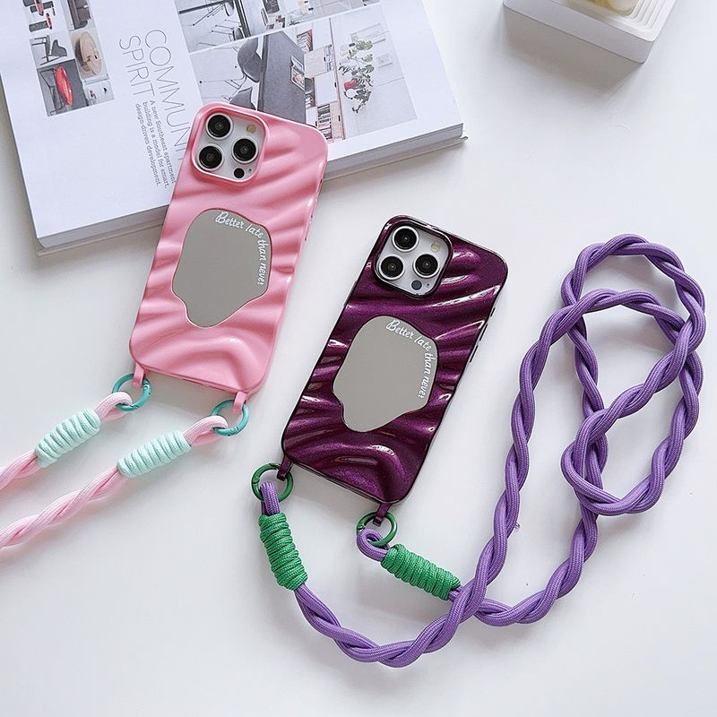 Capa de celular com cordão transversal para iPhone 16 15 14 13 12 11 Pro 7 8 Plus XR XS Max, colar, corrente de pulso, alça de mão_voghion.com