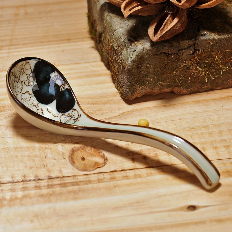 Cucchiaio da zuppa in ceramica - Grazioso mini cucchiaio per ramen/dessert/tè (set da 6, porcellana artigianale, per uso domestico e in ristorante)_voghion.com