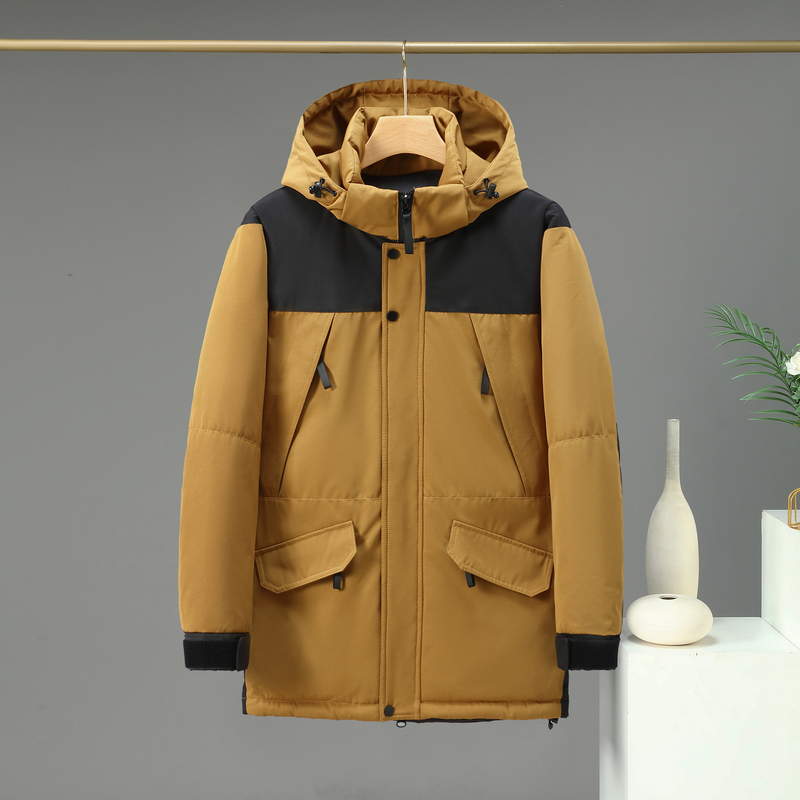Giacca da lavoro invernale da uomo in piumino di cotone, nuova giacca di cotone casual di media lunghezza ispessita di marca alla moda_voghion.com
