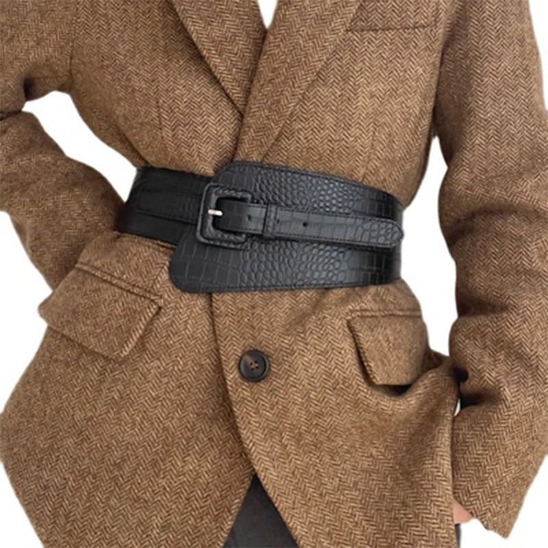 Super Wide Elastic Waist Coat Skirt Women's Outer Wear Belly Belt With Suit_voghion.com