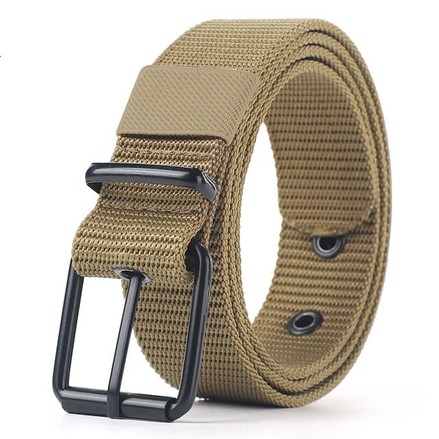 HOT Perforated canvas men's needle buckle student youth Korean version, versatile jeans belt, military training, extende_voghion.com