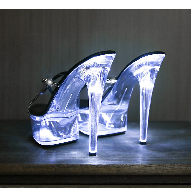 Women's 13cm/15cm Glitter Crystal Stiletto Heels - Transparent Strappy Party Sandals For Club & Night Out_voghion.com