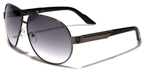 GAFAS DE SOL PILOTO DE DISEÑADOR KHAN L GRANDE NEGRO RETRO UV400 GRANDE HOMBRE MUJER NIÑOS_voghion.com