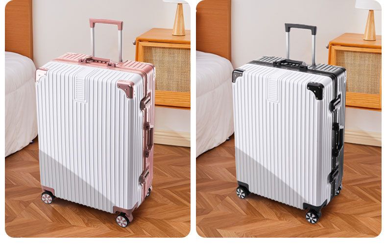 Vintage koffer met aluminium frame en spinnerwielen, duurzame ABS+PC-bagage voor reizen, handbagage en inchecken, veilig TSA-slot, stijlvolle kleuren_voghion.com