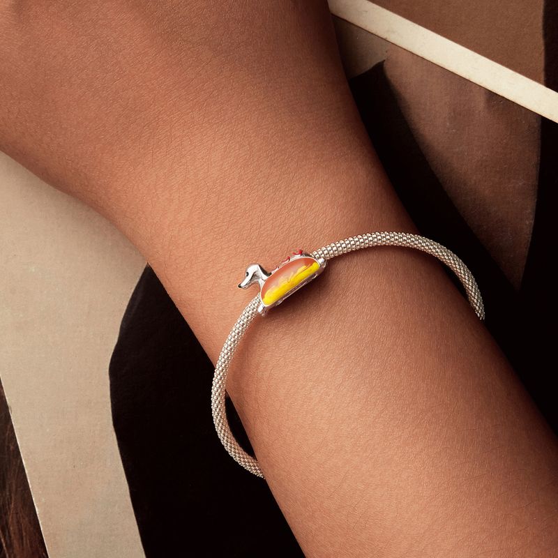 Hot Dog Teckel Charm Sterling Zilveren Charm_voghion.com