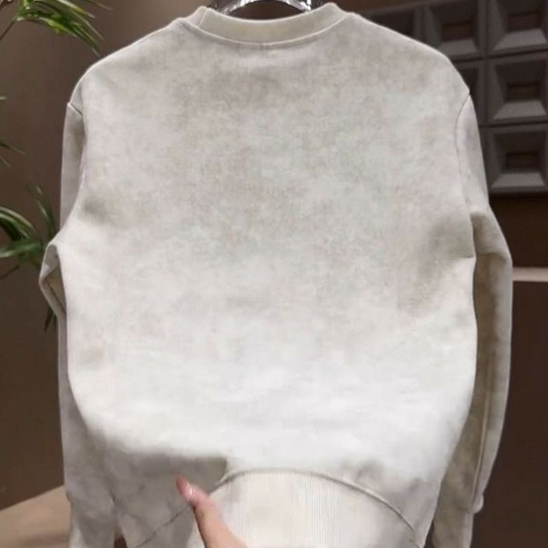 2025 Frühling Herbst Winter Vielseitiger Trendy Pullover Stahldruck Brief Top Herren Langarm Casual Fashion Fleece_voghion.com