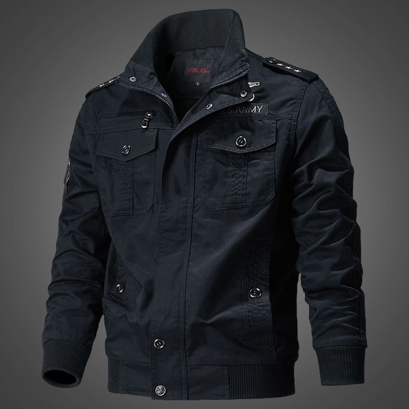 Suitable For All Seasons 2025 Men's Autumn Washed Cotton Military Thin Jacket Plus Size_voghion.com