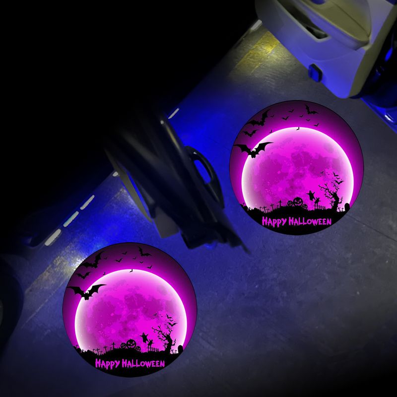 Proyector de bienvenida LED de doble sentido para puerta de coche, ambiente nocturno, decoración, foco, interruptor de inducción_voghion.com