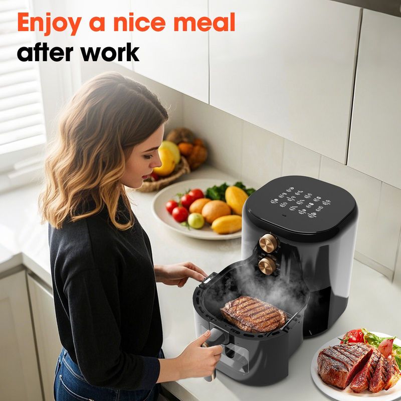 Air Fryer 4-in-1 With 4.5 QT Capacity, Air Fry, Roast, Reheat, Dehydrate, Air Crisp Technology With 400F For Hot, Crispy Results In Just Minutes, Black_voghion.com