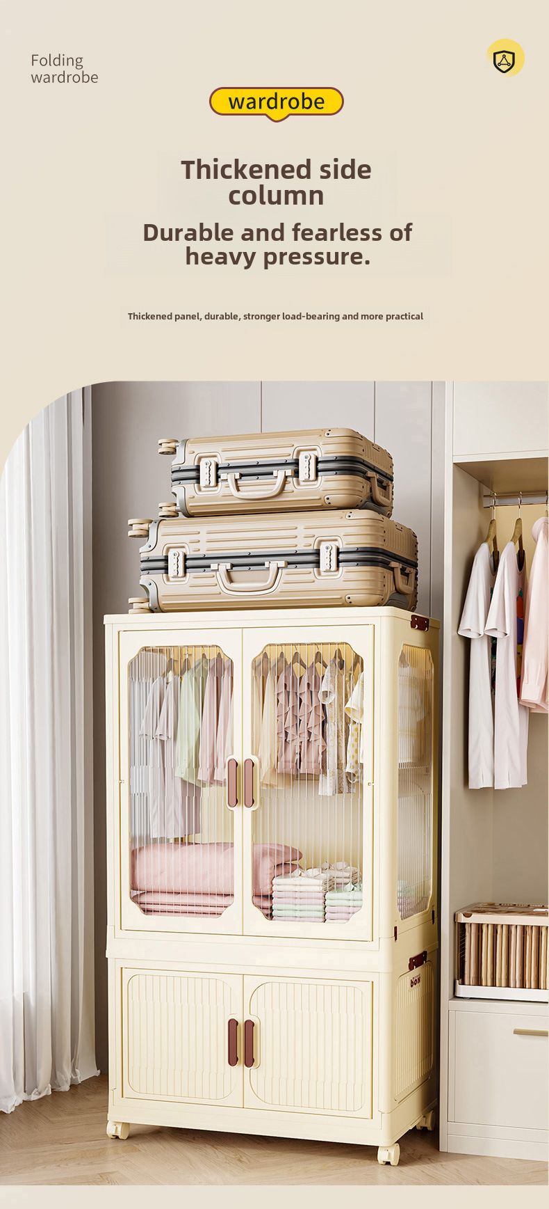 Scatola portaoggetti trasparente senza installazione, armadio pieghevole per la casa, vestiti, trapunte, organizzazione di manufatti, giocattoli per bambini_voghion.com