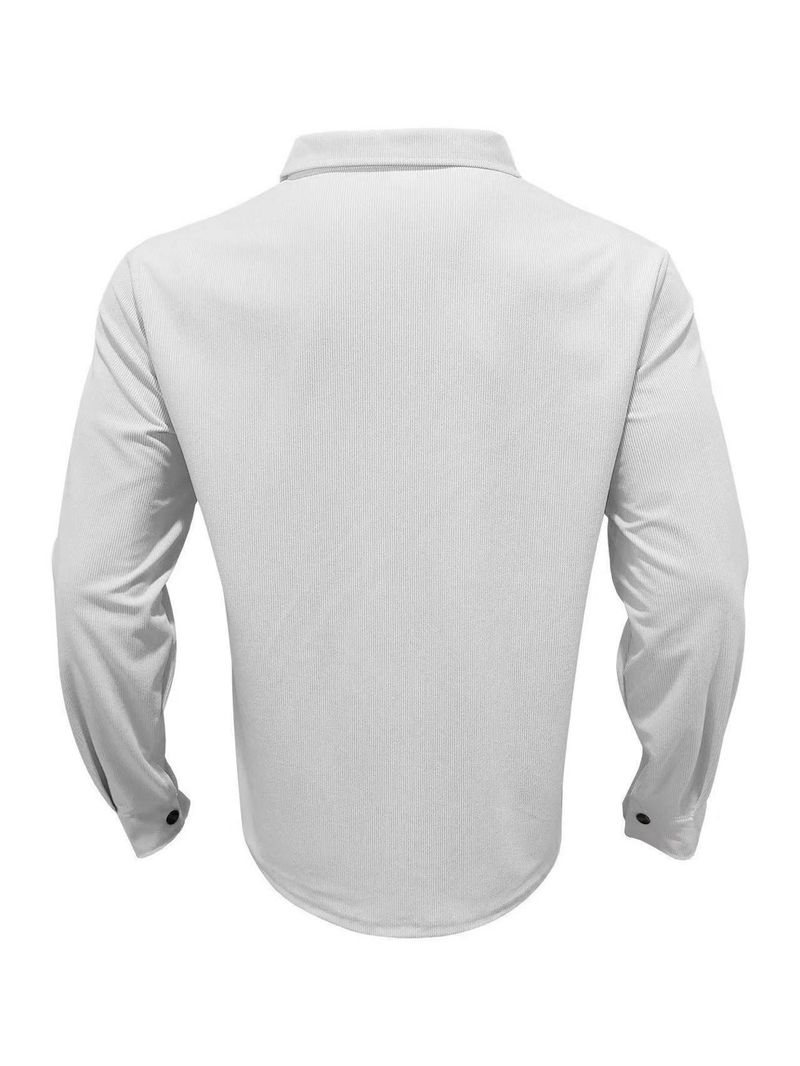 Camicia a maniche lunghe in velluto a coste autunnale per uomo, un set completo di camicia sportiva casual con pettorina._voghion.com