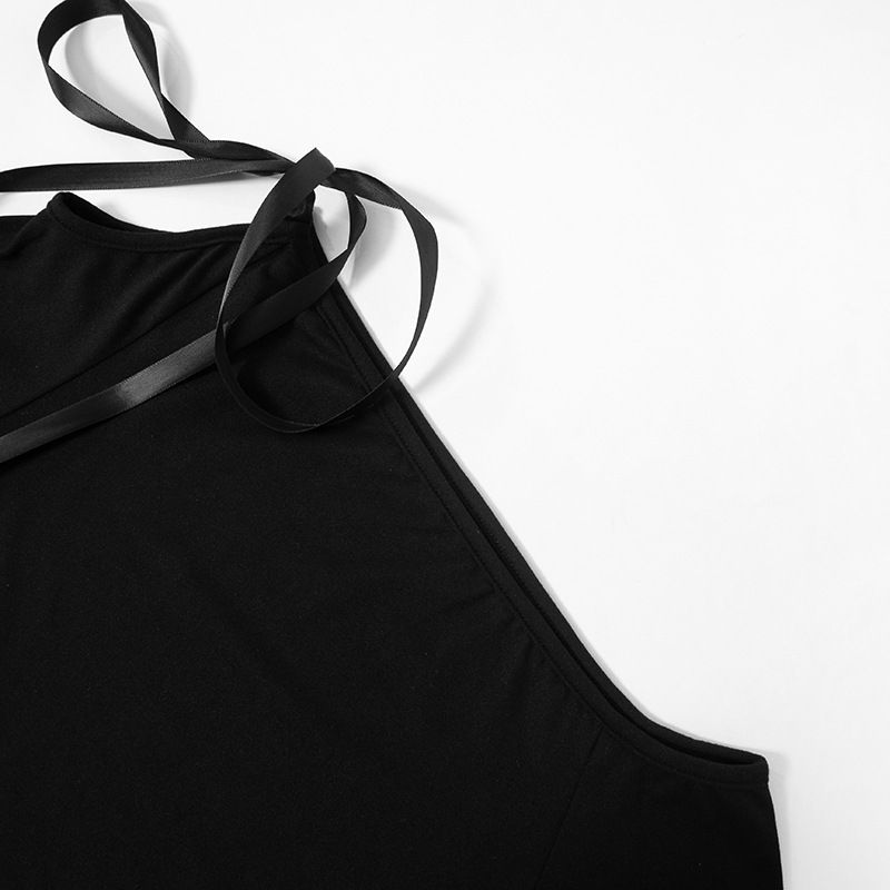 Abito da donna autunno monospalla con colletto obliquo, maniche lunghe, volant e fianchi_voghion.com