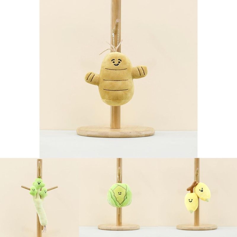 Vegetable Plush Adorable Banana Pendant Cute Mushroom Ginger Charm Cartoon Bag_voghion.com