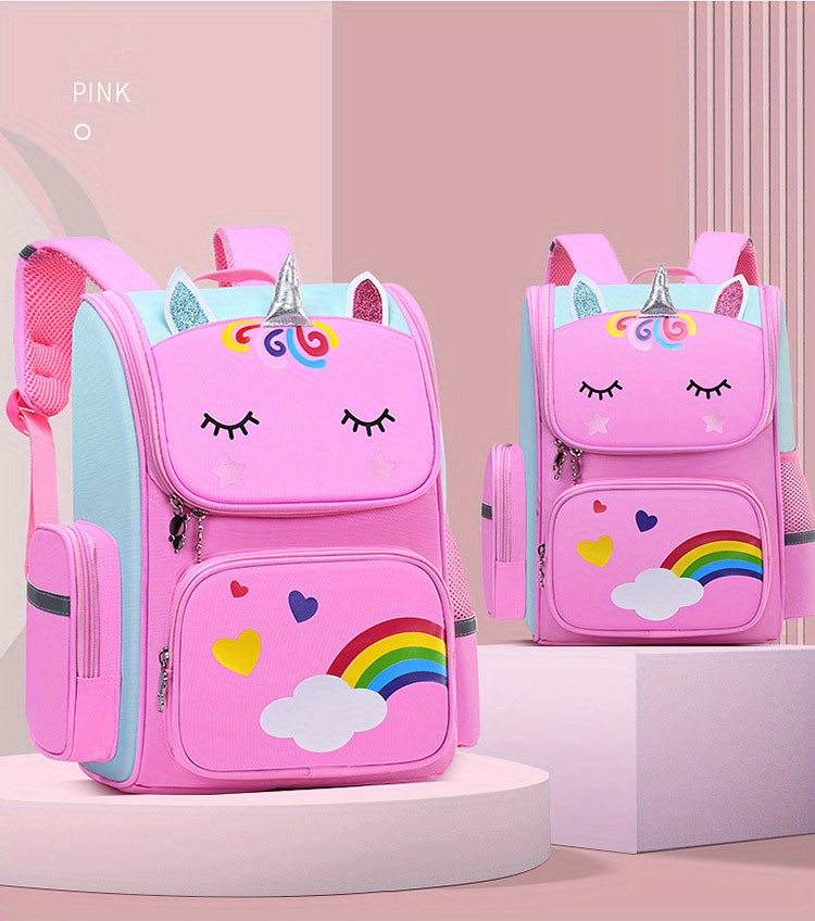 Nova bolsa escolar infantil à prova d'água, bolsa fofa de unicórnio do Batman para meninos e meninas, redução de peso_voghion.com