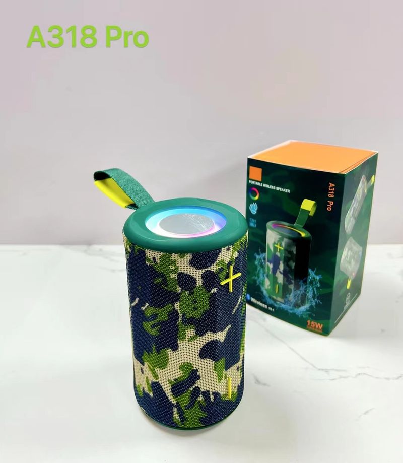New A318pro Bluetooth waterproof outdoor handheld 15W subwoofer RGB color lights network speaker_voghion.com