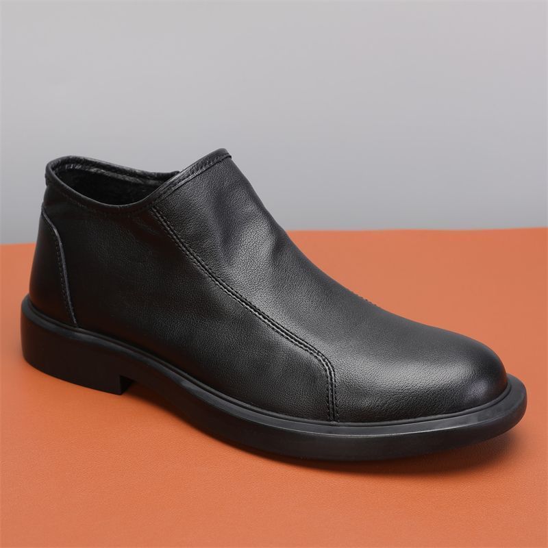 Cowhide Single Layer Low Top Men's Casual Shoes Breathable Genuine Soft Leather Boots Men_voghion.com