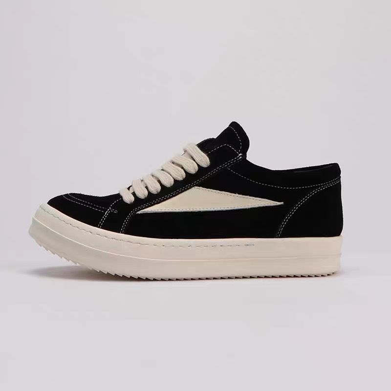 High End Low Top Men, Infringing Main Line, New Trendy Thick Soled Cowhide, Dark RO Black And White Casual Board Shoes_voghion.com
