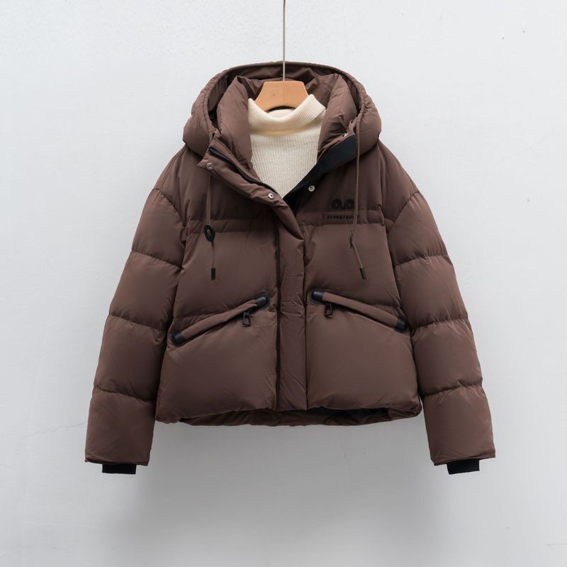 New 90 Down Jacket Women's Simple Thickened Winter Short Duck Down New Down Jacket_voghion.com
