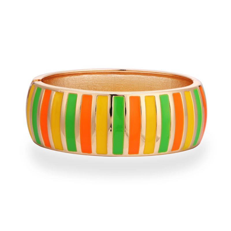 Nouveau bracelet en métal créatif, simple et polyvalent, pour femme, large et coloré, avec goutte d'huile_voghion.com