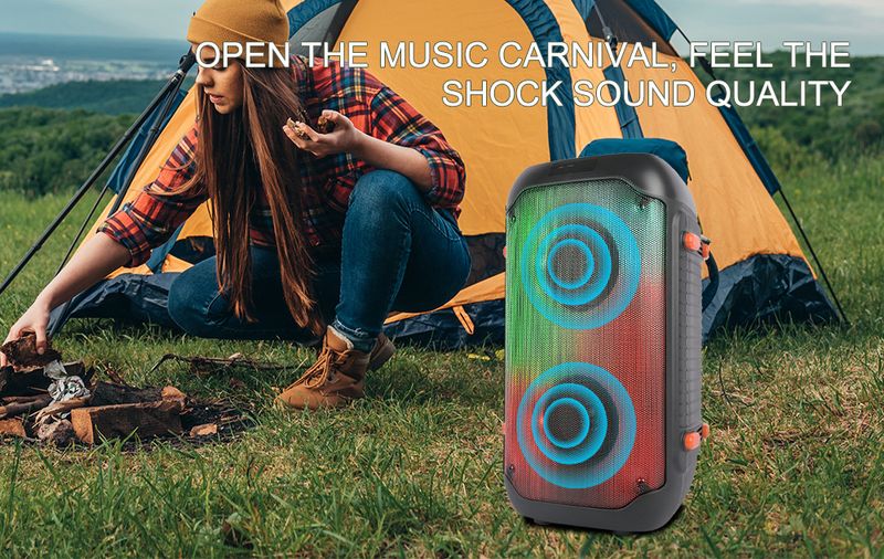 JQS4401 Cool Lights āra audio kvadrātveida deju karaoke ballītes bezvadu Bluetooth skaļrunis vairumtirdzniecībā_voghion.com