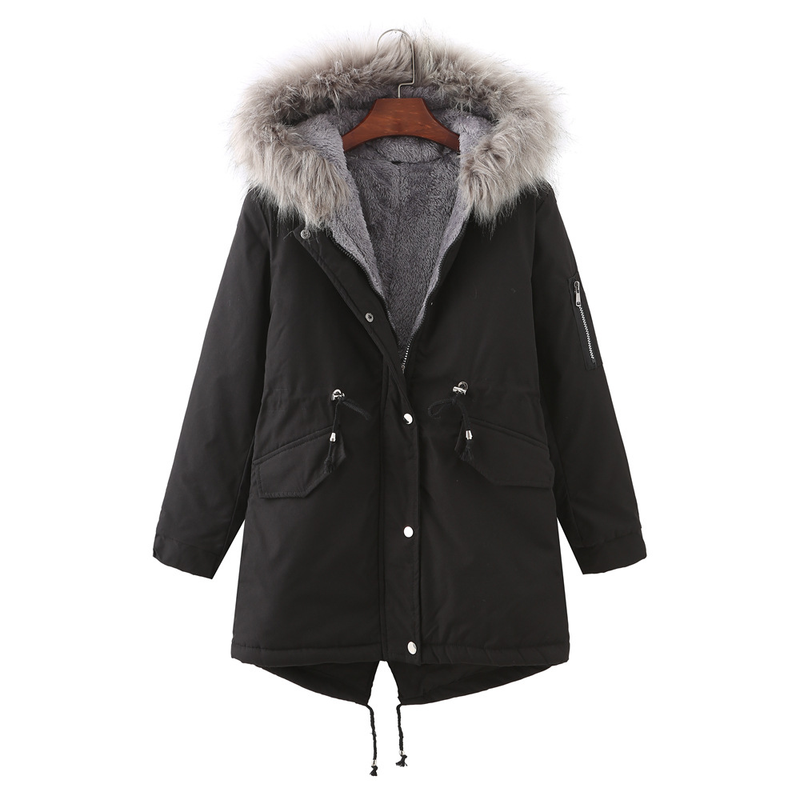 Cappotto invernale da donna più cappotto imbottito in velluto di cotone taglie forti_voghion.com