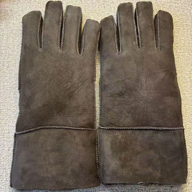 Guanti da uomo in vera pelle scamosciata con fodera in pelliccia, caldi guanti invernali da equitazione, resistenti al freddo_voghion.com