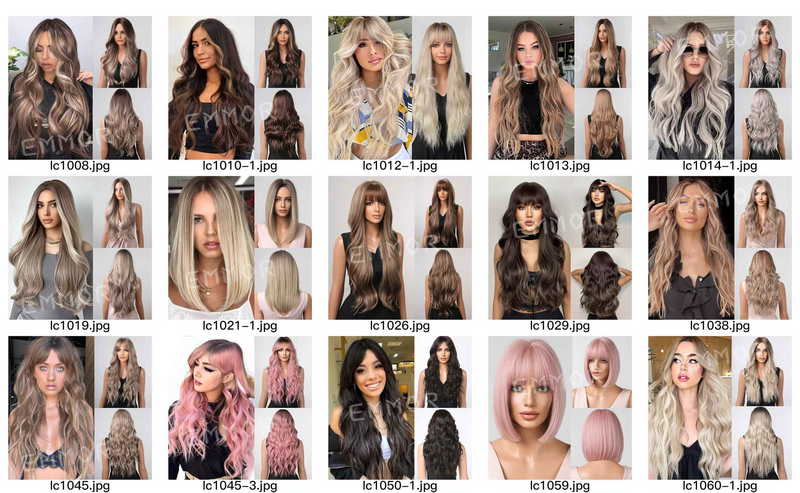 Gradual white blonde wig female long summer female group hair color curly natural fashion big wave wig set_voghion.com