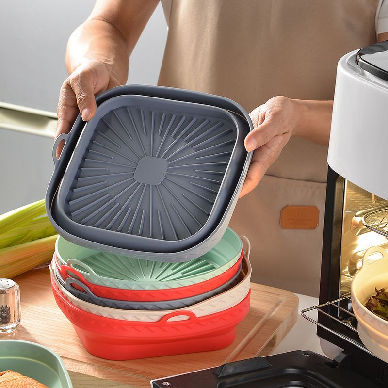 Airfryer Siliconen Bakplaat Multifunctionele Bakplaat Voedselveilige Bakplaat Hoge Temperatuur Opvouwbare Plaat_voghion.com
