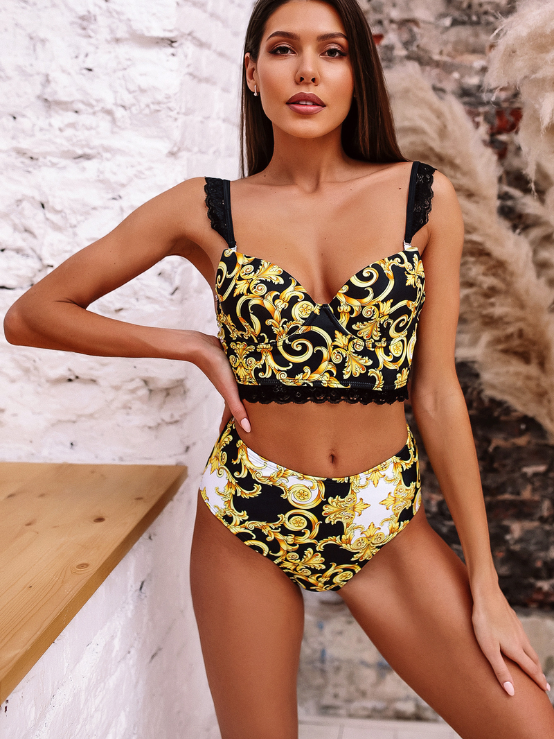 Women's Clothing Split Swimsuit Lace Strap Bikini_voghion.com