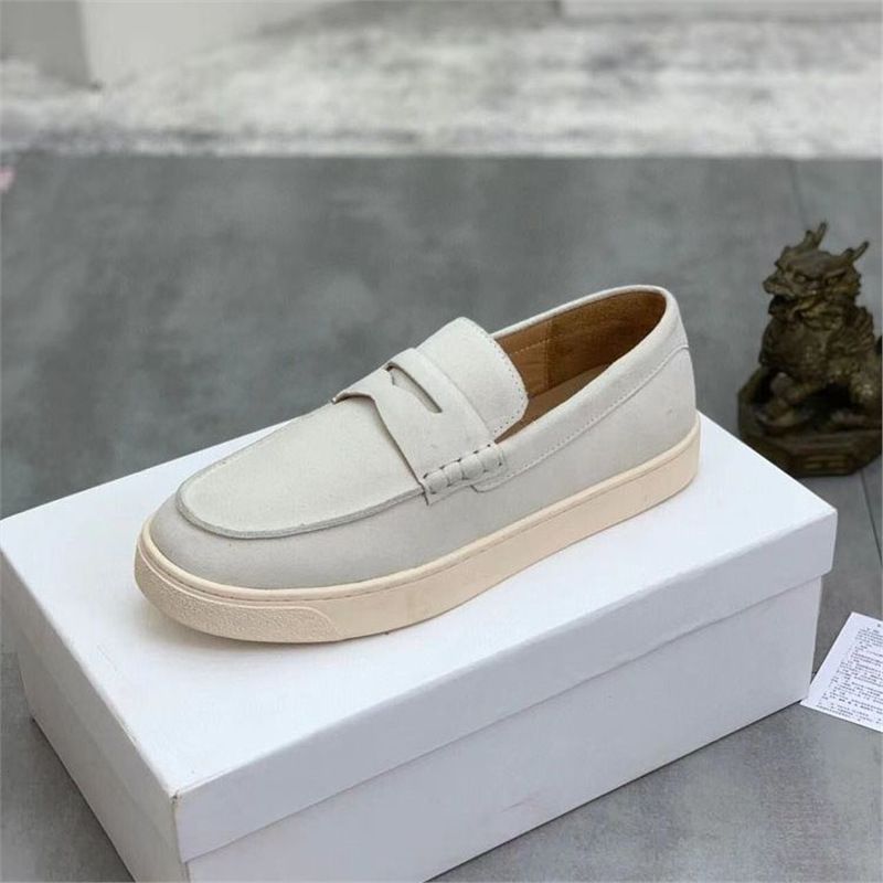Herrenschuhe Wildleder Nubukleder Slip-On Loafers Frühling High-End Luxusmode_voghion.com