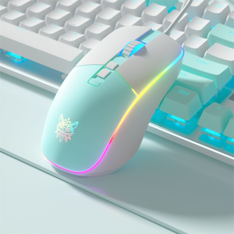 Wired New Cyan Blue Switch Brown Switch Key Ice Blue Backlight Mechanical Keyboard Mouse Headset Set F board_voghion.com