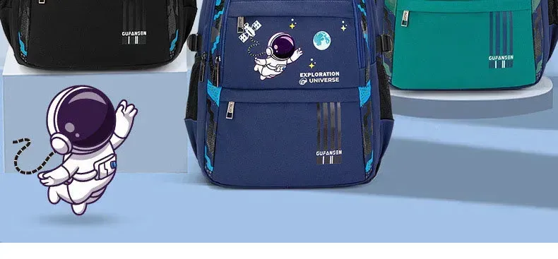 Rucksack für Grundschüler, Schulrucksack für Jungen, wasserdicht, mit Büchertasche, Lunchtasche und Federmäppchen_voghion.com