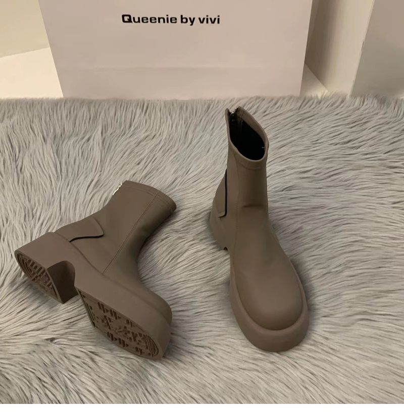 Biezas zoles plānas baltas Mārtiņa zābaki Sieviešu S Kurpes Rudens un Ziemas Plus Veet Augstas kvalitātes Īsi Franču Nude_voghion.com