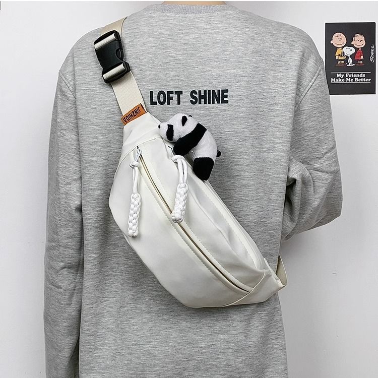 COW INS Japanese Chest Unisex Simple Casual Solid Color Small Backpack Single Shoulder Harajuku Style Crossbody Bag_voghion.com