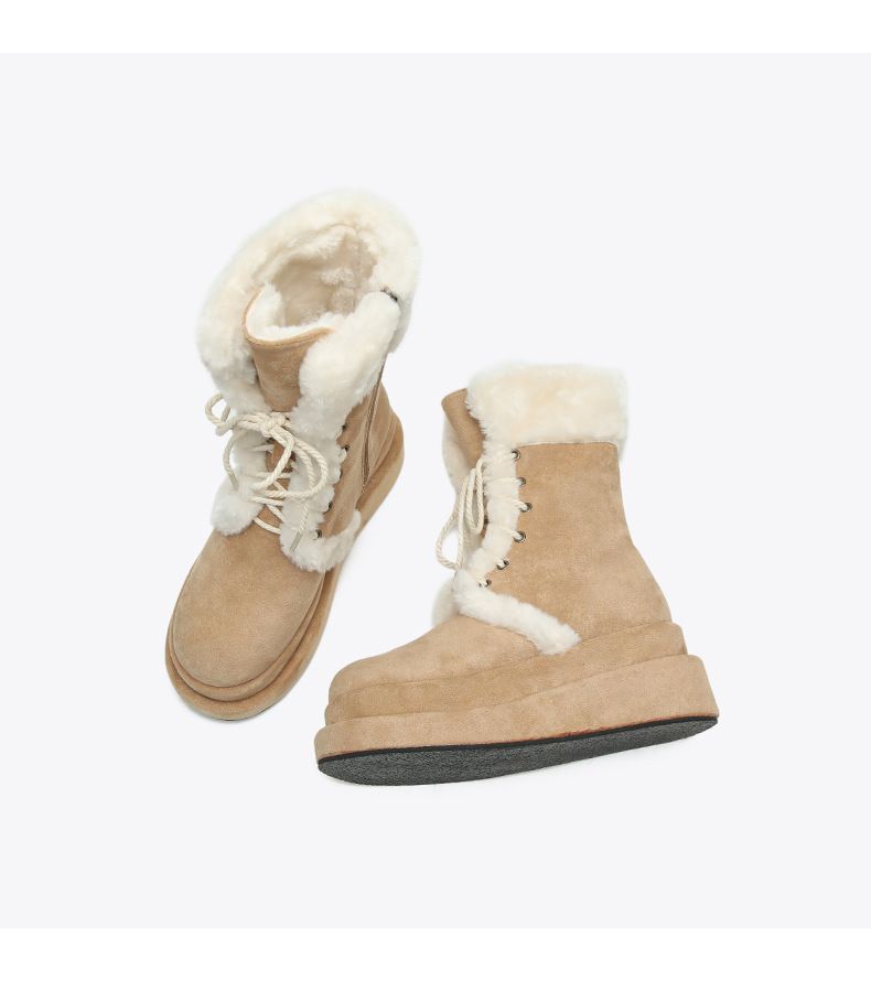 New mid-calf boots with cashmere padded warm shoes retro booster boots_voghion.com