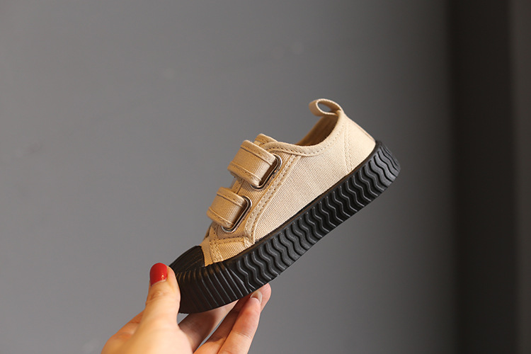 Kinder schuhe Candy farbe low top kinder leinwand schuhe Klett_voghion.com