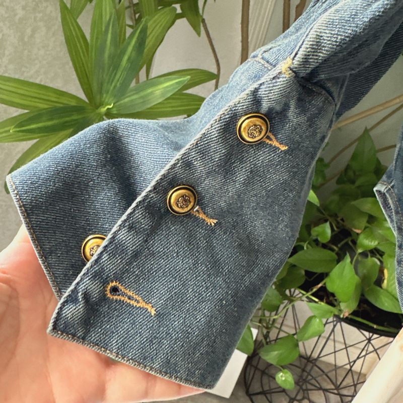 Damenbekleidung Anzug lässig Jeanshemd unregelmäßiger Jeansrock Hose zweiteiliger Anzug_voghion.com