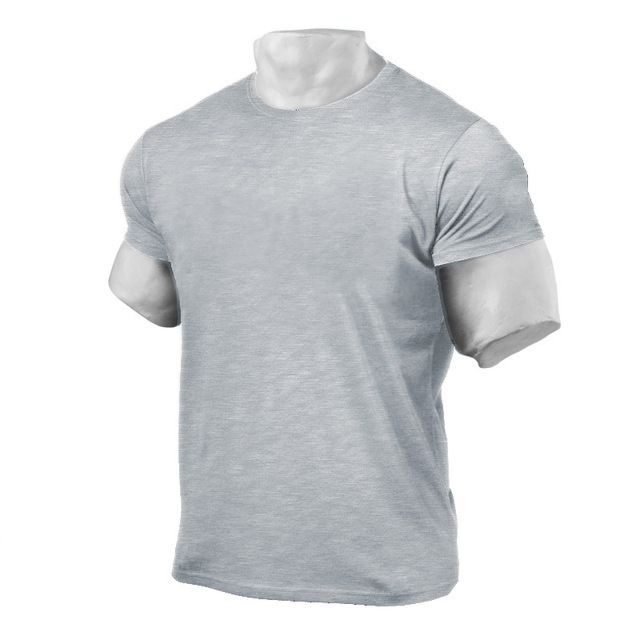 Unbeatable Quality Autumn Men's Bodybuilding Sports Casual Short Sleeved T-shirt Printed Fitness Clothing Training Clothes_voghion.com