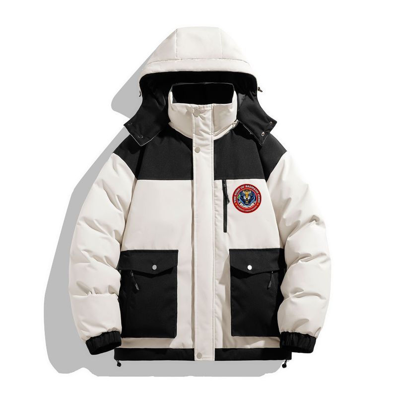 Giacca da uomo e da donna con logo rotondo trapuntato e spesso, antivento e antifreddo, per esterni, calda giacca imbottita in cotone_voghion.com