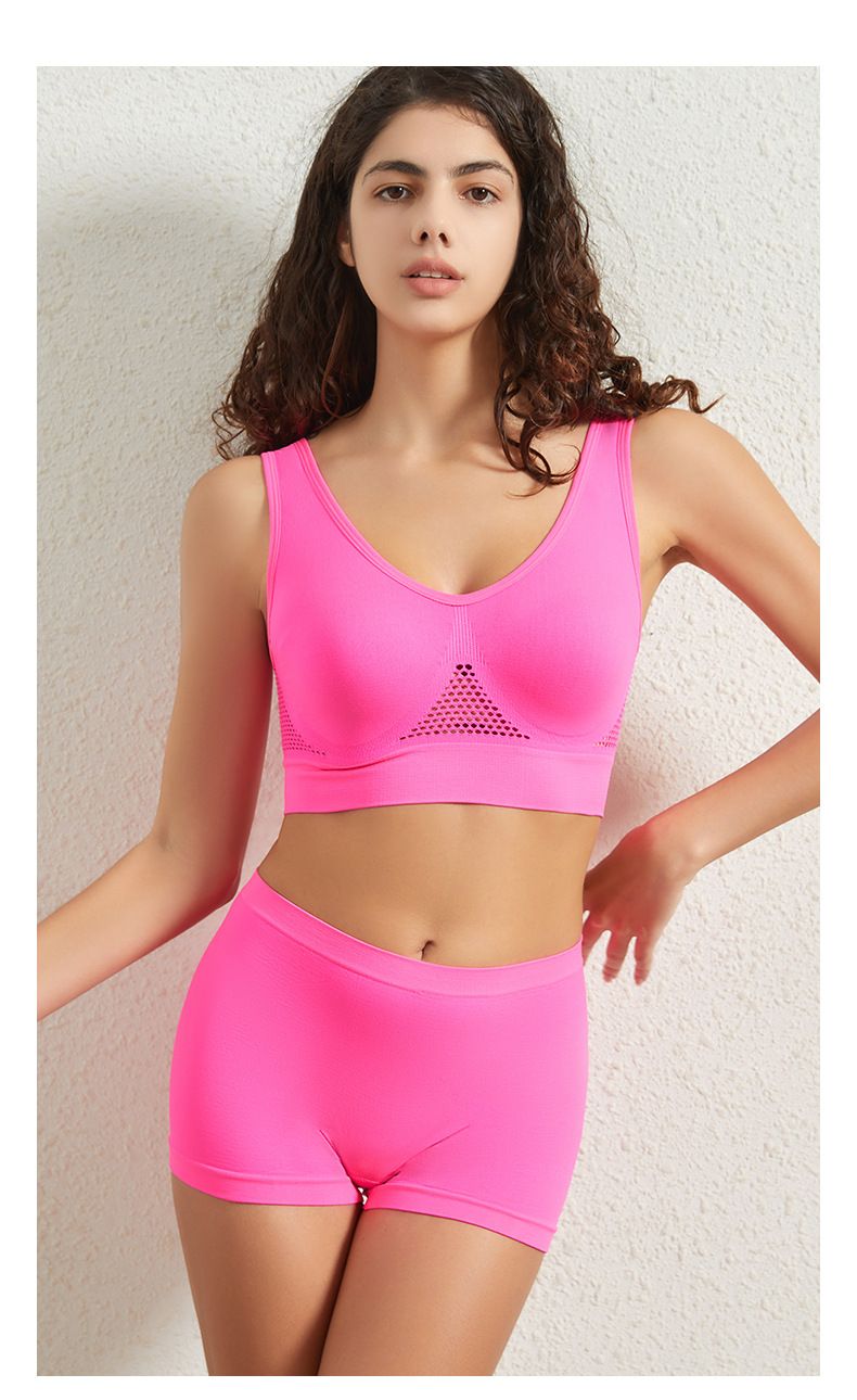 Intimo con un tocco femminile, fondo in acciaio arricciato, bellissimo set di canottiere, taglia grande, senza imbottitura, traspirante, yoga_voghion.com