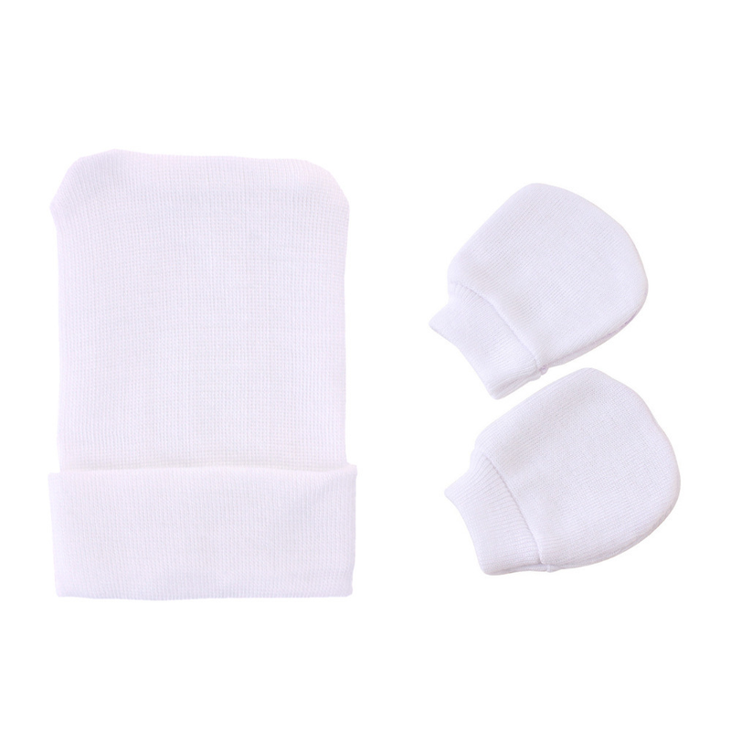 Baby clothing two-piece newborn single-layer striped hat and gloves_voghion.com