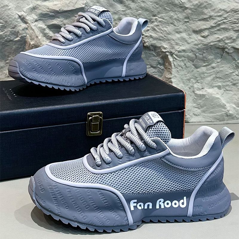 Unbeatable Quality European High-end Men's 2025 New Summer Mesh Breathable White Thick Sole Height Increasing Dad Shoes Men_voghion.com